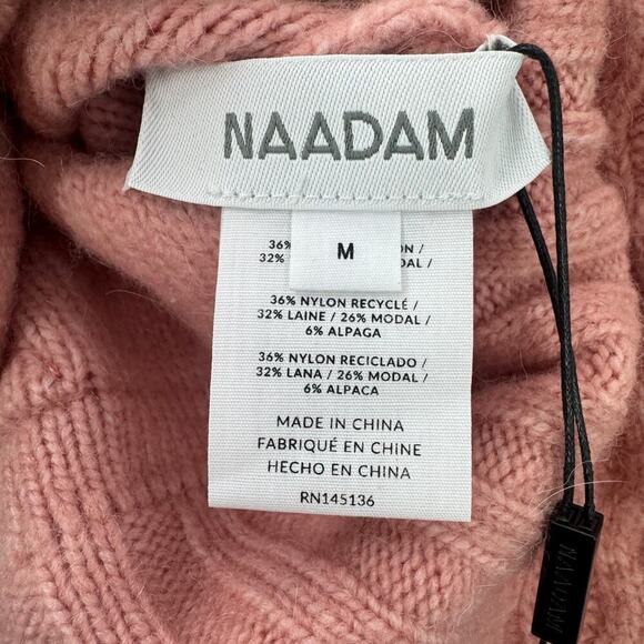 Naadam Oversized Cable-Knit Pullover Sweater Long Sleeve In Multi Size M NWT - Picture 10 of 11